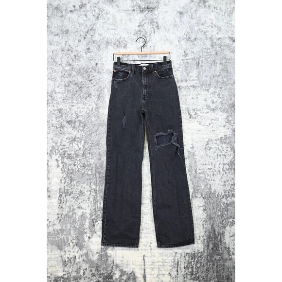 Abercrombie & Fitch The 90s Relaxed High Rise Jeans Charcoal Black - Picture 1 of 4